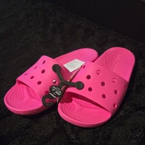 CROCS Vibrant Pink Slide Sandals